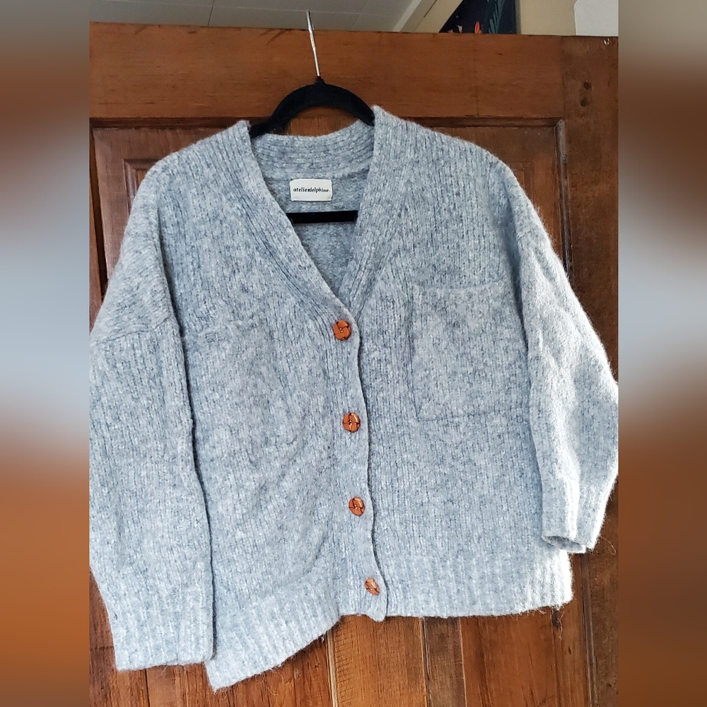 Gray Cardigan Sweater